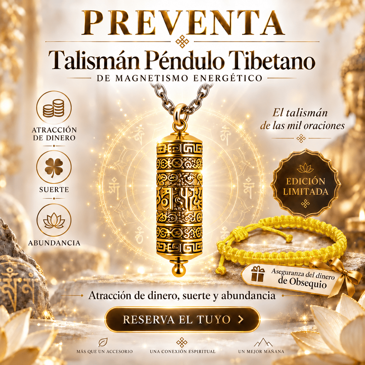 Preventa: Amuleto Péndulo Tibetano de Magnetismo Energético