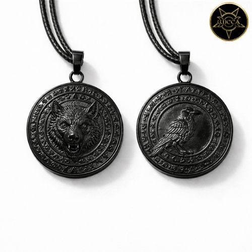 Talismán Personalizado de Poder del Lobo y el Cuervo para Dominar tu Destino