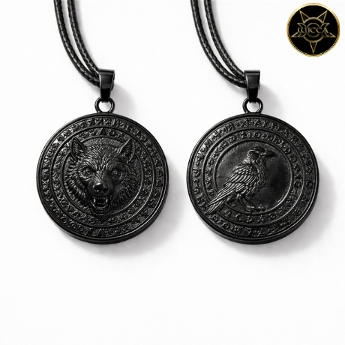 Talismán Personalizado de Poder del Lobo y el Cuervo para Dominar tu Destino