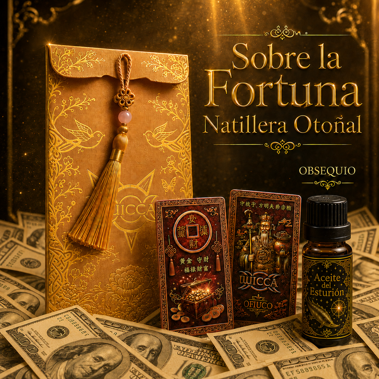 Sobre de la Fortuna – Natillera de Ahorro Mágico “Plata Atrae Plata” + Aceite del Esturión de Obsequio