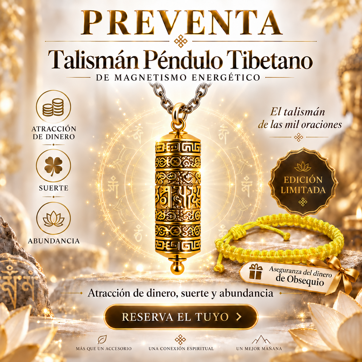 Preventa: Amuleto Péndulo Tibetano de Magnetismo Energético