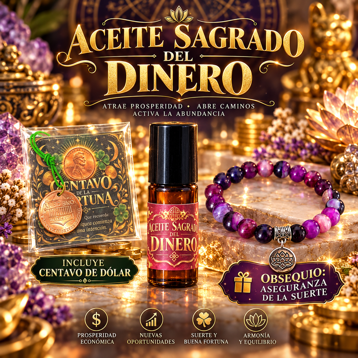 Fascículo: Aceite Sagrado del Dinero y Centavo de la fortuna