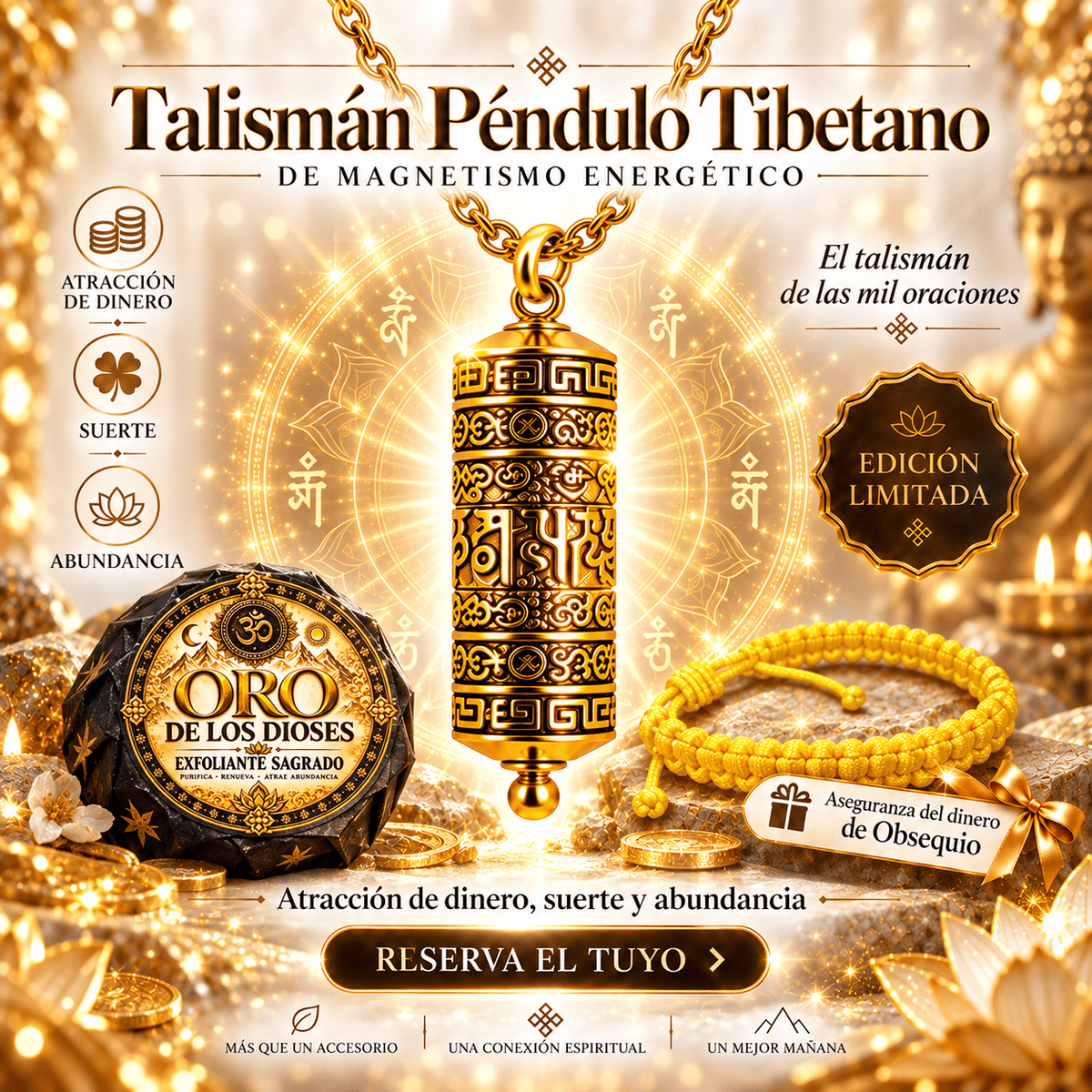 Amuleto Péndulo Tibetano de Magnetismo Energético