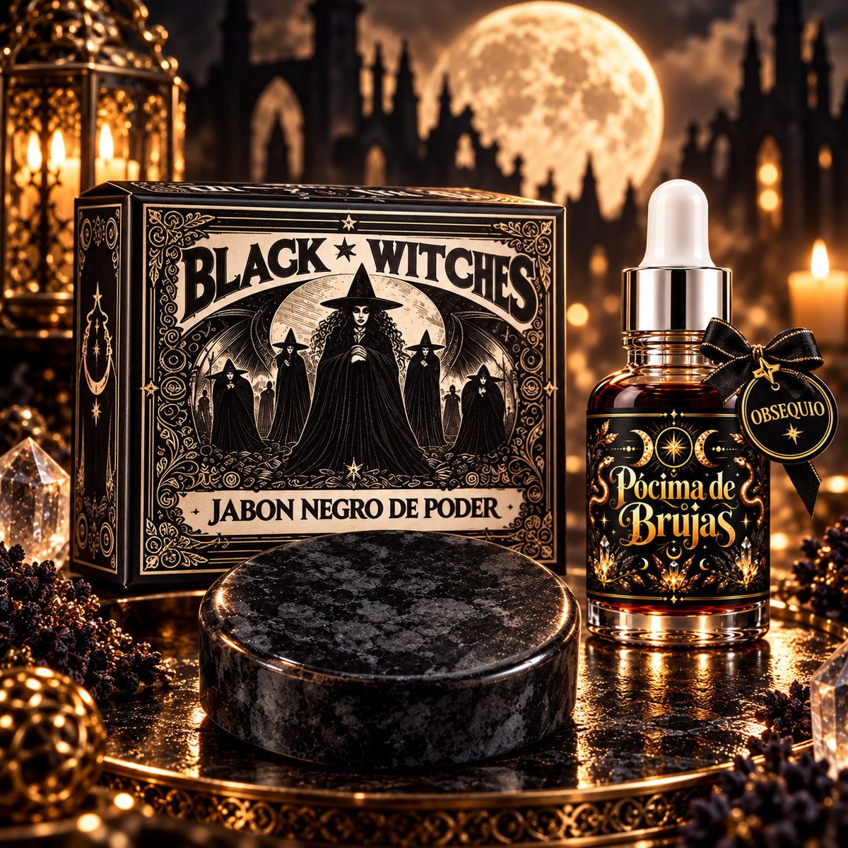 Fascículo: Jabón Negro de Poder y Protección + Poción de Brujas especial