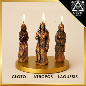 Velas de las Moiras – Cloto, Láquesis y Átropos | Ritual para Cambiar Destinos, Atraer Suerte y Transformar el Futuro